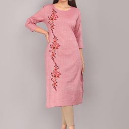 Mehsoos Floral Embroidered Cotton Straight Kurta-picture-10