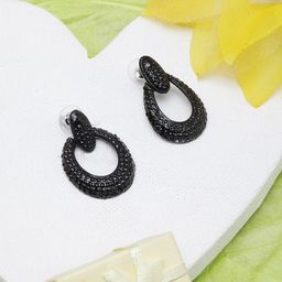 StyleCast Oval Shaped Drop Earrings-image-4