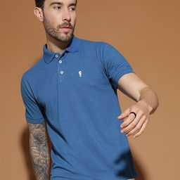 EPPE Men Anti Odour Solid Polo Collar Cotton T-shirt-image-57
