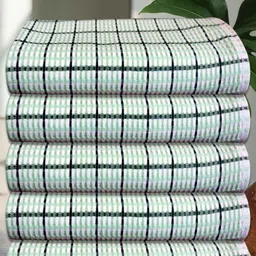 Athom Living Green & Black 5 Striped Cotton 210 GSM Bath Towel-image-74