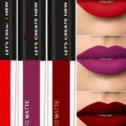 SUNISA Set Of 3 Long Lasting Matte Liquid Lipsticks - 4 ml Each image 2