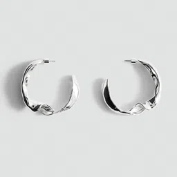 MANGO Contemporary Half Hoop Earrings-21
