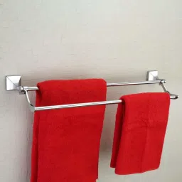 Stainless Steel Folding Towel Rod/Folding Towel Hanger for Bathroom/Towel Stand/Bathroom Accessories(24 Inch-Chrome/Silver) 24 inch 2 Bar Towel Rod-image-90