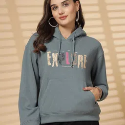 Thirty Threads Women Printed Hooded Sweatshirt-picture-10