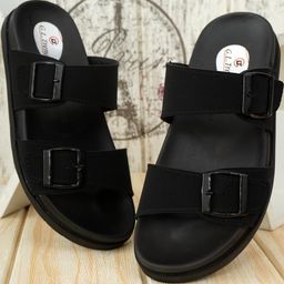 G L Trend Black Leather Sandals-image-85