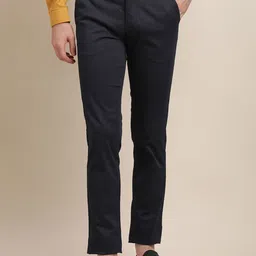 Turtle Men Cotton Checked Relaxed Skinny Fit Chinos Trousers-image-26
