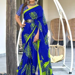 KALINI Ethnic Motifs Block Print Saree-picture-31