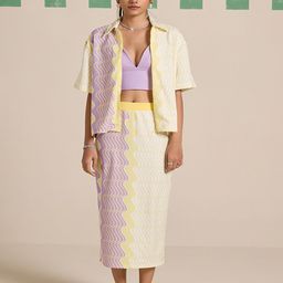 Muvazo Self-Design Shirt Collar Shirt & Shorts With Top Cacao Weave Co-Ords-picture-18