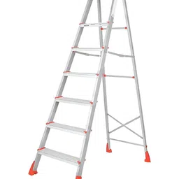 Parasnath Premium White & Orange-Colored Strong & Anti-Skid Foldable 6-Step Ladder-13