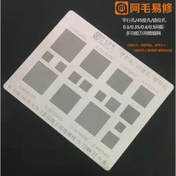 akt AMAOE Universal BGA Reballing Stencil for Mobile CPU IC Repair Rebelling 0.3 0.35 0.4 0.5 Parallel 45 Degree Hole Misaligned Multipurpose used Mobile Repairing stencil Stencil image 4