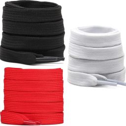 XERUS shoe laces Flat Hollow Black Red White 120cm 3pair sneakers canvas Shoe Lace-19