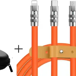 POZUB Multi-Device 120W Mobile Fast Charger Cable 3in1 Charging Data Cable+Carry Pouch Charging Pad-16