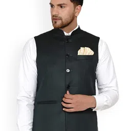 VEERA PARIDHAAN Mandarin Collar Nehru Jacket-image-55