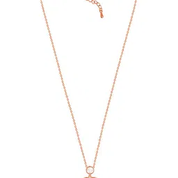 Peora Rose Gold-Plated CZ-Studded Pendant With Chain-8