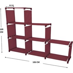 Decent Hut Red Metal 9-Shelf Open Book Shelf image 2