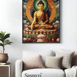 Sassyco Green & Brown 1 Piece Canvas Religious Wall Paintings-image-70