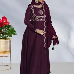 KHANJAN FASHION Women Ethnic Motifs Embroidered Panelled Kurta with Trousers & With Dupatta-picture-21