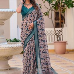Suha Floral Pure Cotton Saree-image-99