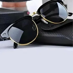 Fashion U Turn Unisex Black Sunglasses-picture-0