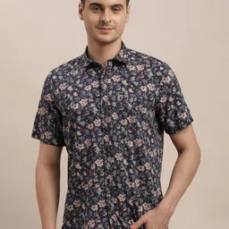 Turtle Relaxed Slim Fit Floral Printed Casual Opaque Shirt-image-78