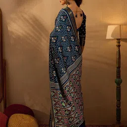 Anouk Rustic Zari Silk Blend Sungudi Saree image 5