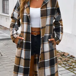StyleCast x Revolte Women Checked Longline Tailored Jacket-18