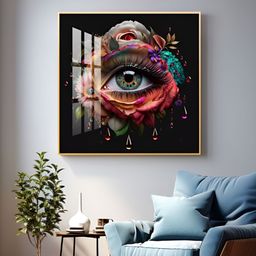 THE NEXT DECOR Yellow & Pink Radiant Jewel Eye Wall Art-image-5