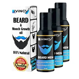 LIVINCY Set Of 3 100% Natural Beard & Mooch Growth Oil - 50 ml Each-12