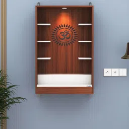 ANIKAA Brown Wooden Wall Mount Mandir-picture-25