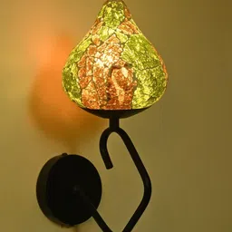 1ST TIME Green & Orange Printed Glass Traditional Cylinder Wall Lamps Wall Lamps-picture-9