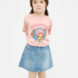 LULU & SKY Girls Printed Raw Edge T-shirt-image-45