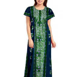 AAKARSHANA CREATION Green Pure Cotton Maxi Printed Nightdress-picture-19