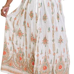 Exotic India Printed A-line Maxi Skirts-image-58