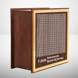 Coin Box with Carved Design, Savings Box, Mini Bank, Donation Box, Smart Money. Coin Bank-image-69
