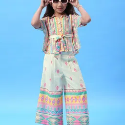 Macwin Girls Printed Shirt Collar Top With Palazzo-image-40
