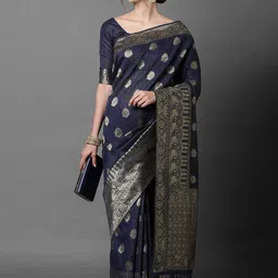 Anouk Rustic Ethnic Motifs Woven Design Zari Banarasi Saree-image-95