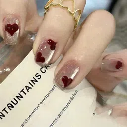 GLOW CUPID Set Of 30 Reusable Press On Nails Kit - Hearts Desire-49