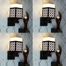 Gojeeva Black Wood Square Shaped Wall Lamp-picture-25