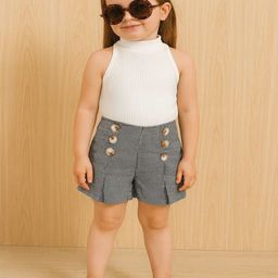 Ninas Girls Textured Sleeveless Top with Shorts-image-27