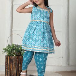 cutiekins Girls Geometric Printed A-Line Kurta with Dhoti Pants-picture-17