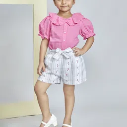 Peppermint Girls Round Neck Top With Shorts-picture-18
