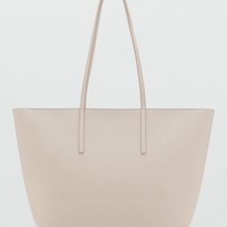 MANGO Textured Oversized Structured Tote Bag-image-12