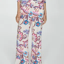 MANGO Women Floral Printed Trousers-image-23
