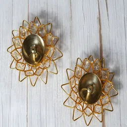Craftlayout 2 Pcs Decorative Crystal Diya-image-22