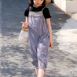 LULU & SKY Girls Checked Culotte Jumpsuit-image-24
