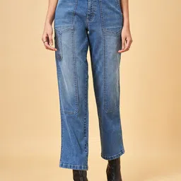 SF JEANS by Pantaloons Women Straight Fit Low Distress Light Fade Jeans-image-33