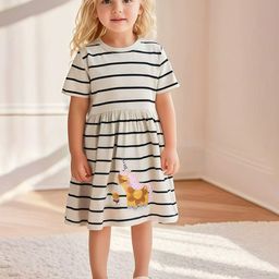 JC SPARKLE Striped Fit & Flare Dress-image-61