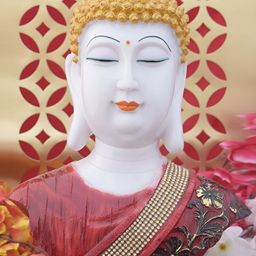 Aura Red & White Buddha Idol Showpiece-image-49