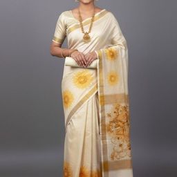 Peachmode Floral Silk Cotton Saree-picture-20