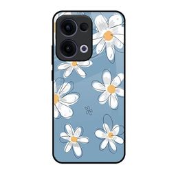 QRIOH Floral Printed Oppo Reno13 5G Glass Back Case Mobile Accessories-image-28